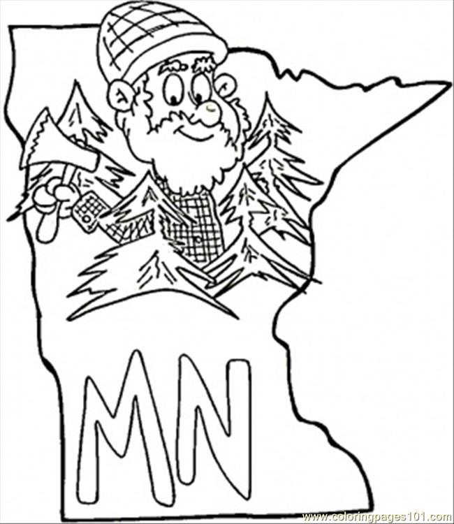 Minnesota Map Coloring Page 650x750 Minnesota Map Coloring Page