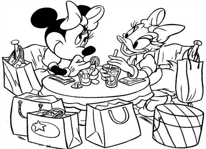Daisy Duck With Minnie Mouse Coloring Pages 685x495 Daisy Duck With Minnie Mouse Coloring Pages