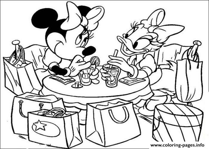 Minnie And Daisy In A Cafe Disney B629 Coloring Pages Printable 700x500 Minnie And Daisy In A Cafe Disney B629 Coloring Pages Printable