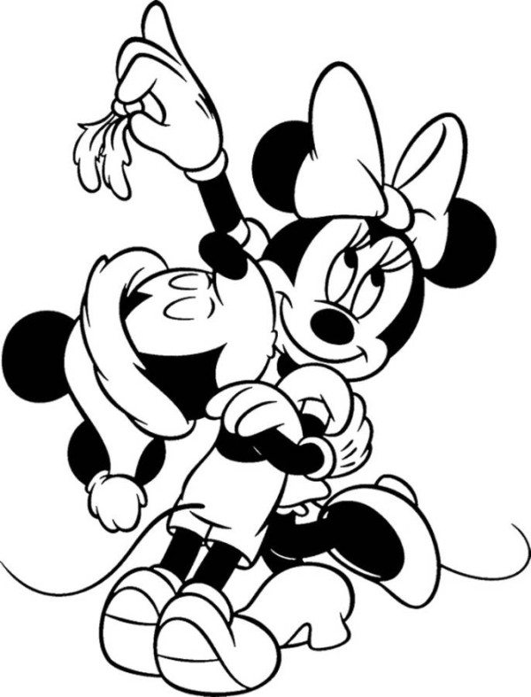 Mickey Minnie Mouse Disney Merry Christmas Coloring Page 600x787 Mickey Minnie Mouse Disney Merry Christmas Coloring Page