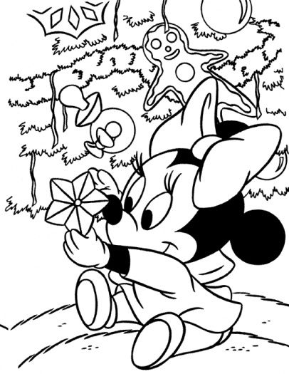 Minnie Mouse Coloring Pages Christmas Printable Pages Disney 406x525 Minnie Mouse Coloring Pages Christmas Printable Pages Disney