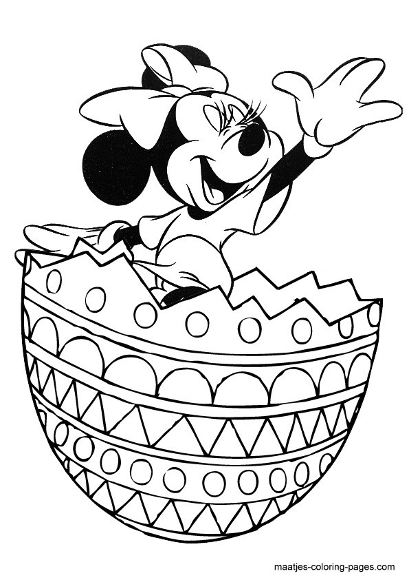 595x842 Minnie Mouse Jumping Out Off Easter Egg Coloring Page