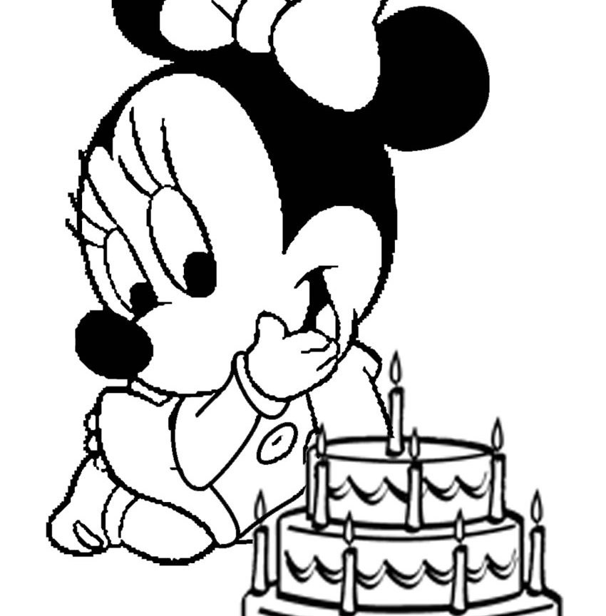 850x864 Free Minnie Mouse And Mickey Coloring Pages With Balloon Printable
