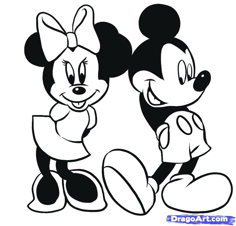 800x768 Mickey Mouse Valentine Coloring Pages Draw Mous On Coloring Page