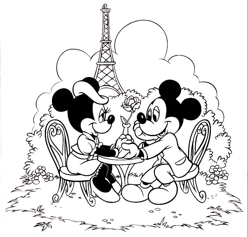 802x766 Mickey And Minnie Mouse Coloring Pages To Print Colouring Pages