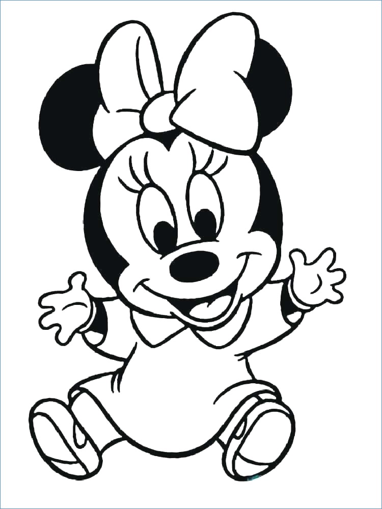 750x1000 Baby Minnie And Bug Disney Coloring Pages