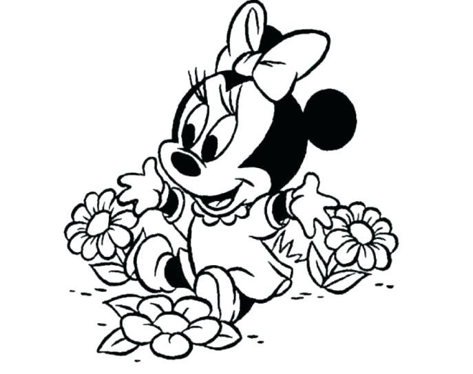 687x543 Baby Minnie Mouse Printable Coloring Pages Photos Images Medium