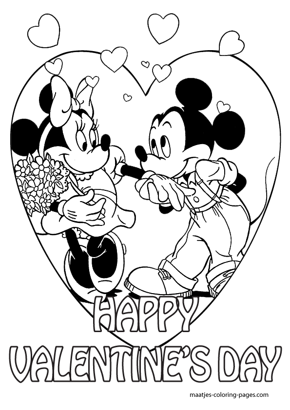 Mickey Mouse Valentine Coloring Pages 595x842 Mickey Mouse Valentine Coloring Pages
