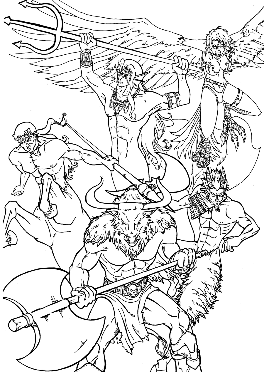 Minotaur Coloring Page at GetColorings.com | Free printable colorings ...