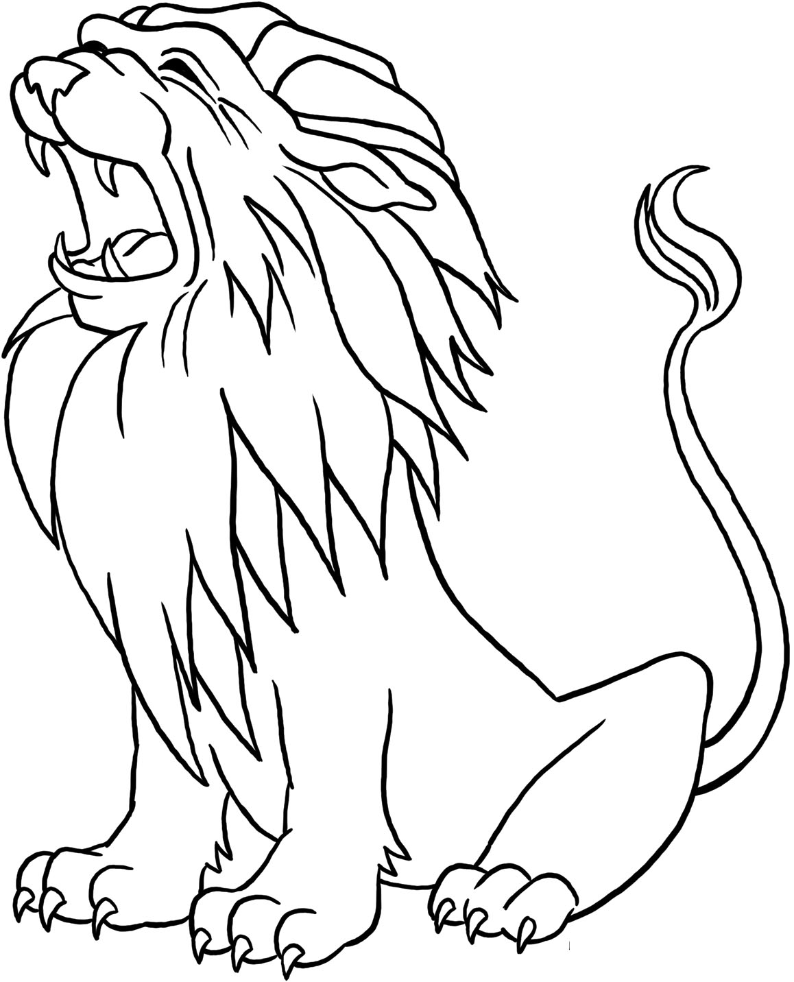 1158x1432 Roaring Lion Coloring Page