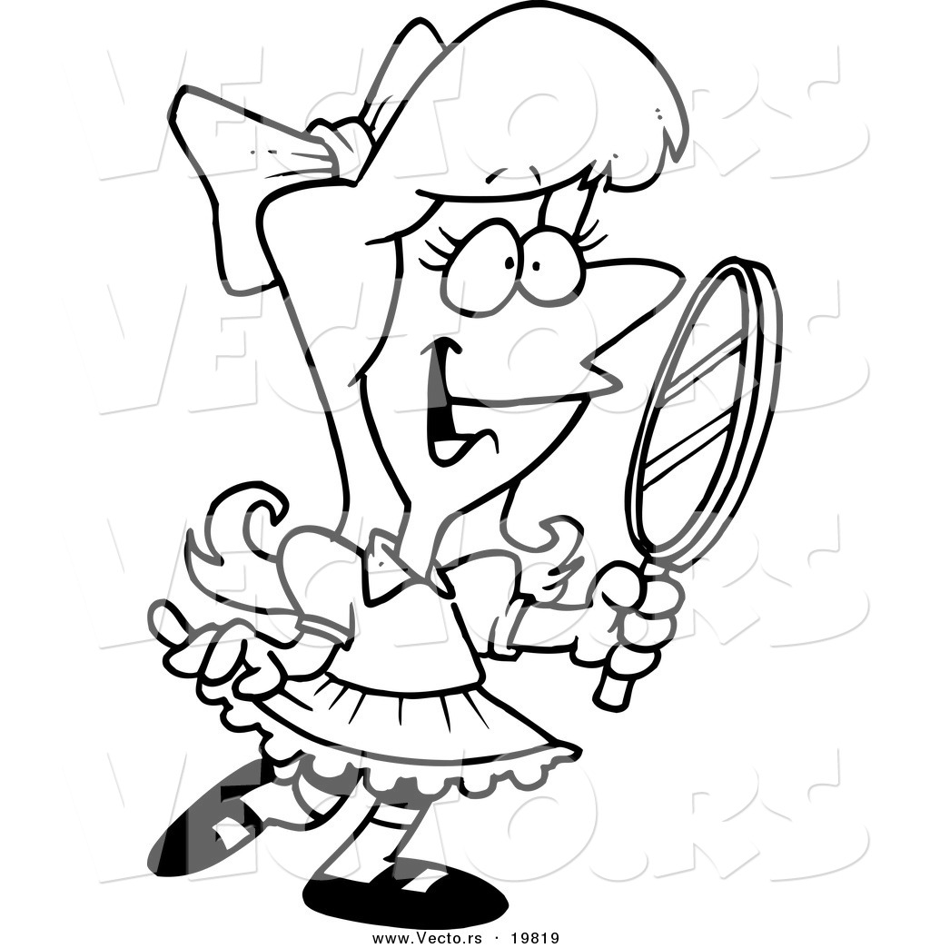 1024x1044 Vector Of A Cartoon Pretty Girl Holding A Mirror