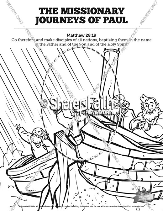Paul's Missionary Journeys Sunday School Coloring Pages Sunday 520x673 Paul's Missionary Journeys Sunday School Coloring Pages Sunday