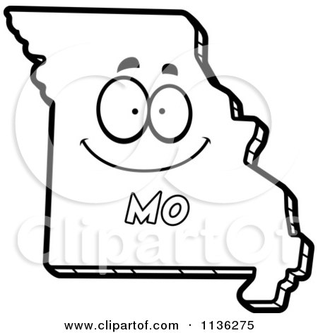 Cartoon Clipart Of An Outlined Happy Missouri State Character 450x470 Cartoon Clipart Of An Outlined Happy Missouri State Character