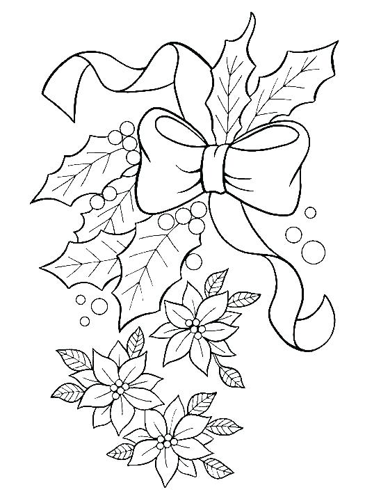 525x720 Mistletoe Coloring Pages Poinsettia Coloring Page Mistletoe