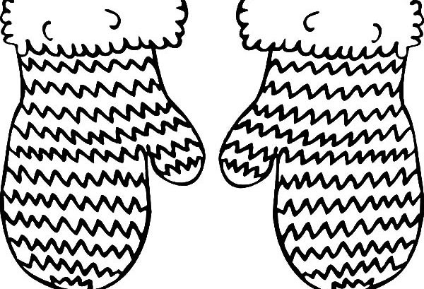 600x409 Mitten Coloring Page Wonderful