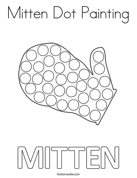 468x605 Mitten Dot Painting Coloring Page