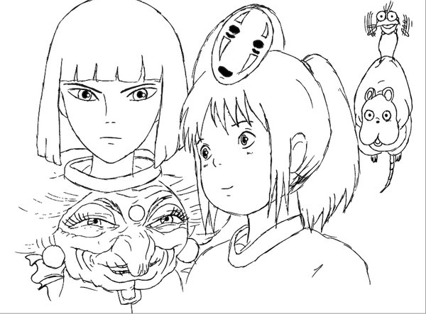 600x443 Spirited Away Coloring Pages
