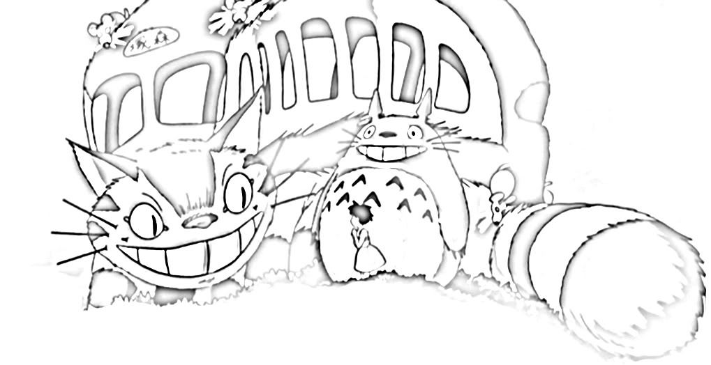 1019x524 My Neighbor Totoro Cat Bus Drawing