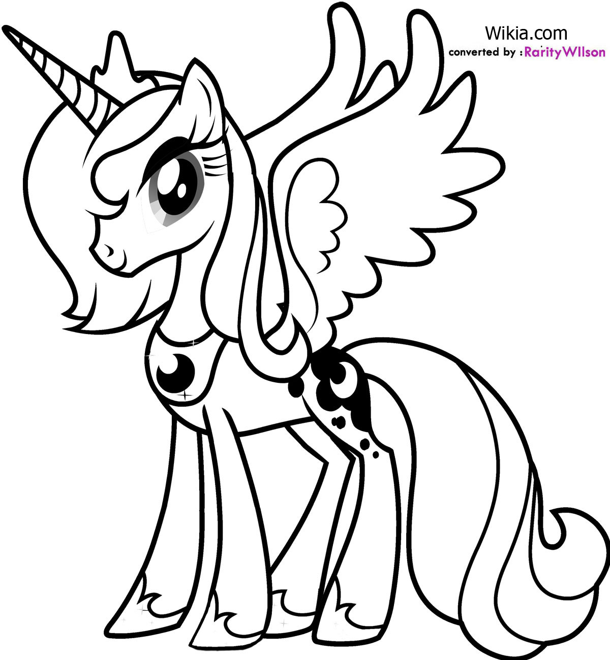 1200x1300 My Little Pony Princess Luna Coloring Pages