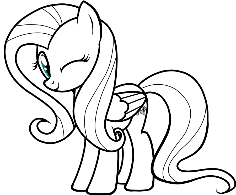 900x742 My Little Pony Fluttershy Line Art