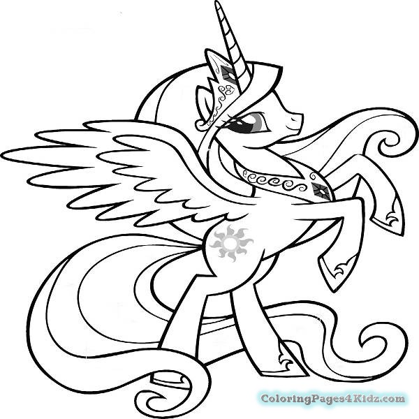 600x600 My Little Pony Coloring Pages Princess Celestia And Luna