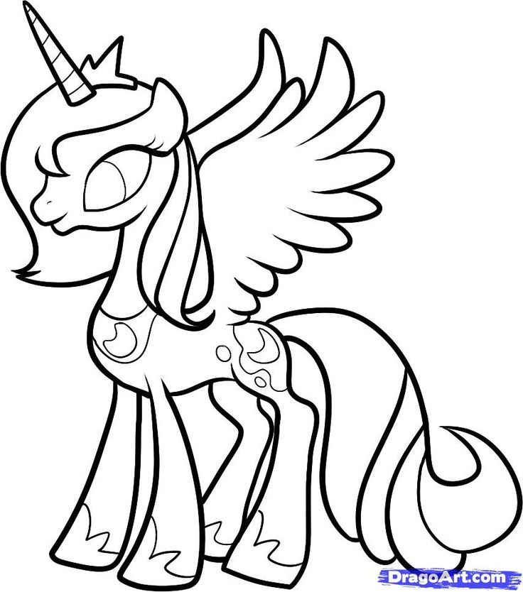 736x834 Princess Luna Coloring Pages For Kids Princess Luna