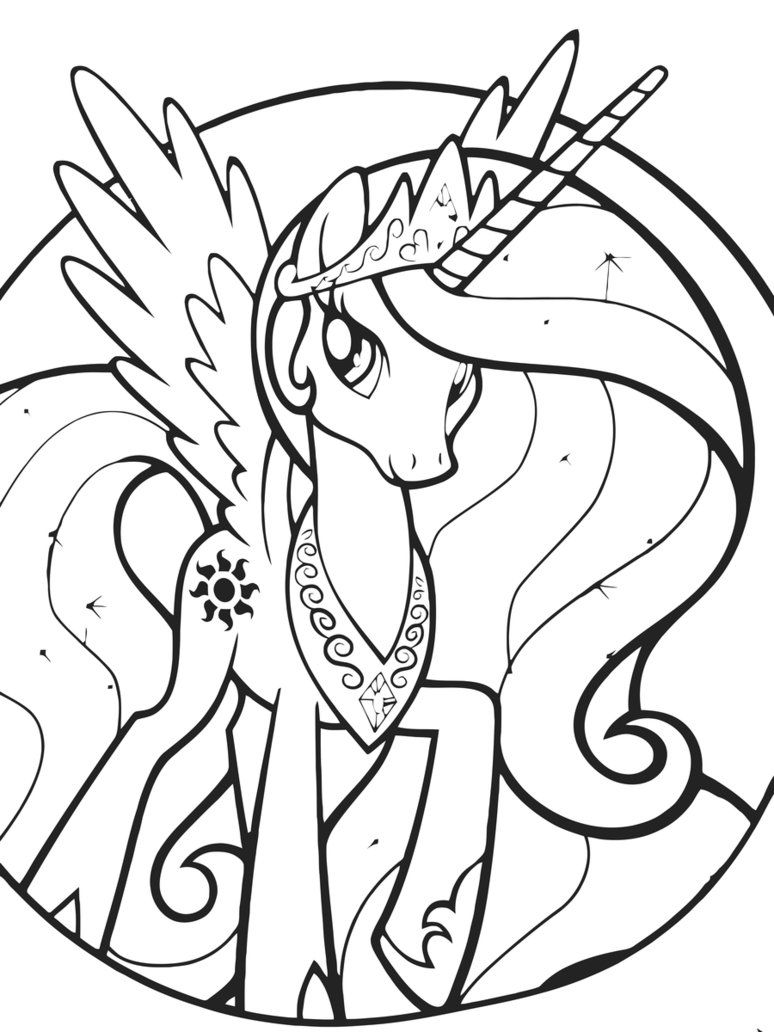 Princess Celestia Coloring Pages 774x1032 Princess Celestia Coloring Pages