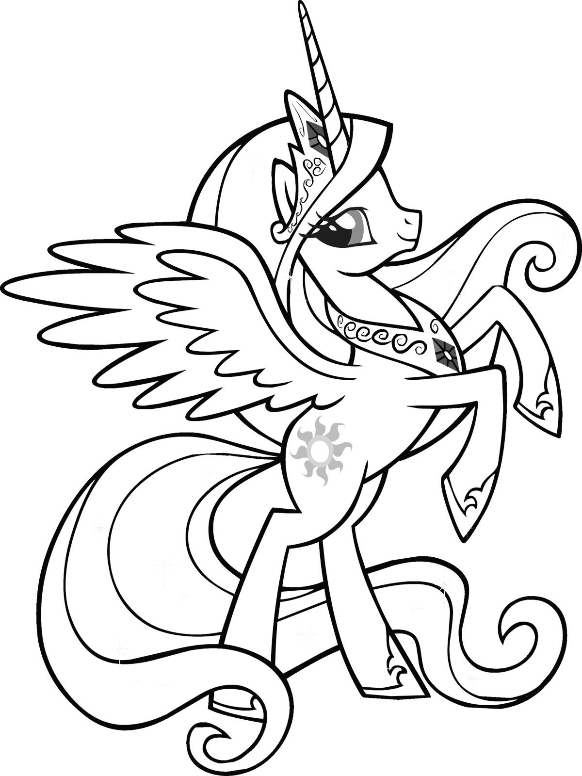 Celestia My Little Pony Coloring Pages 1200x1600 Celestia My Little Pony Coloring Pages