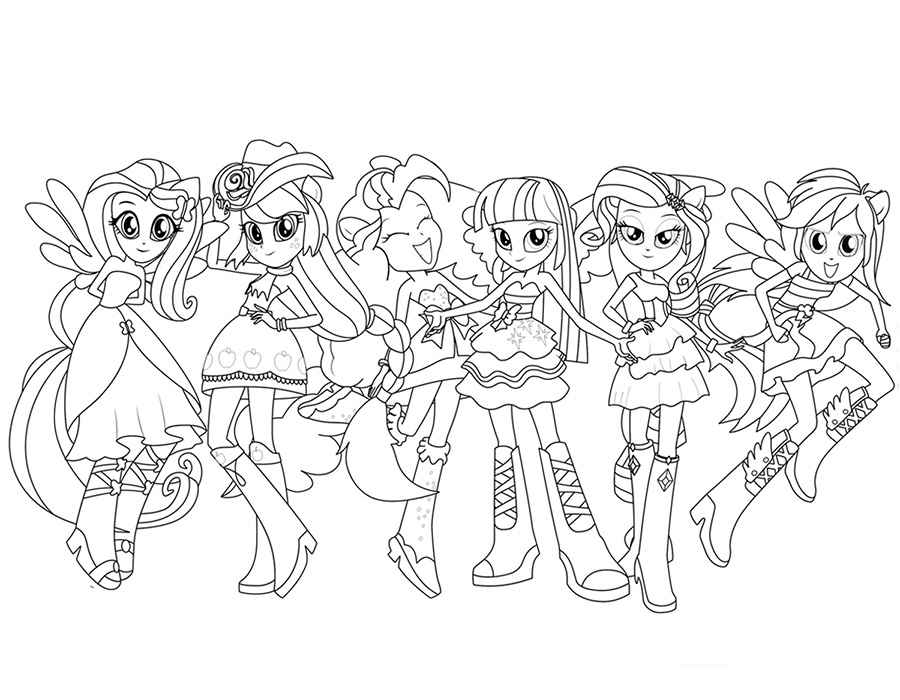 900x700 My Little Pony Equestria Girls Coloring Pages