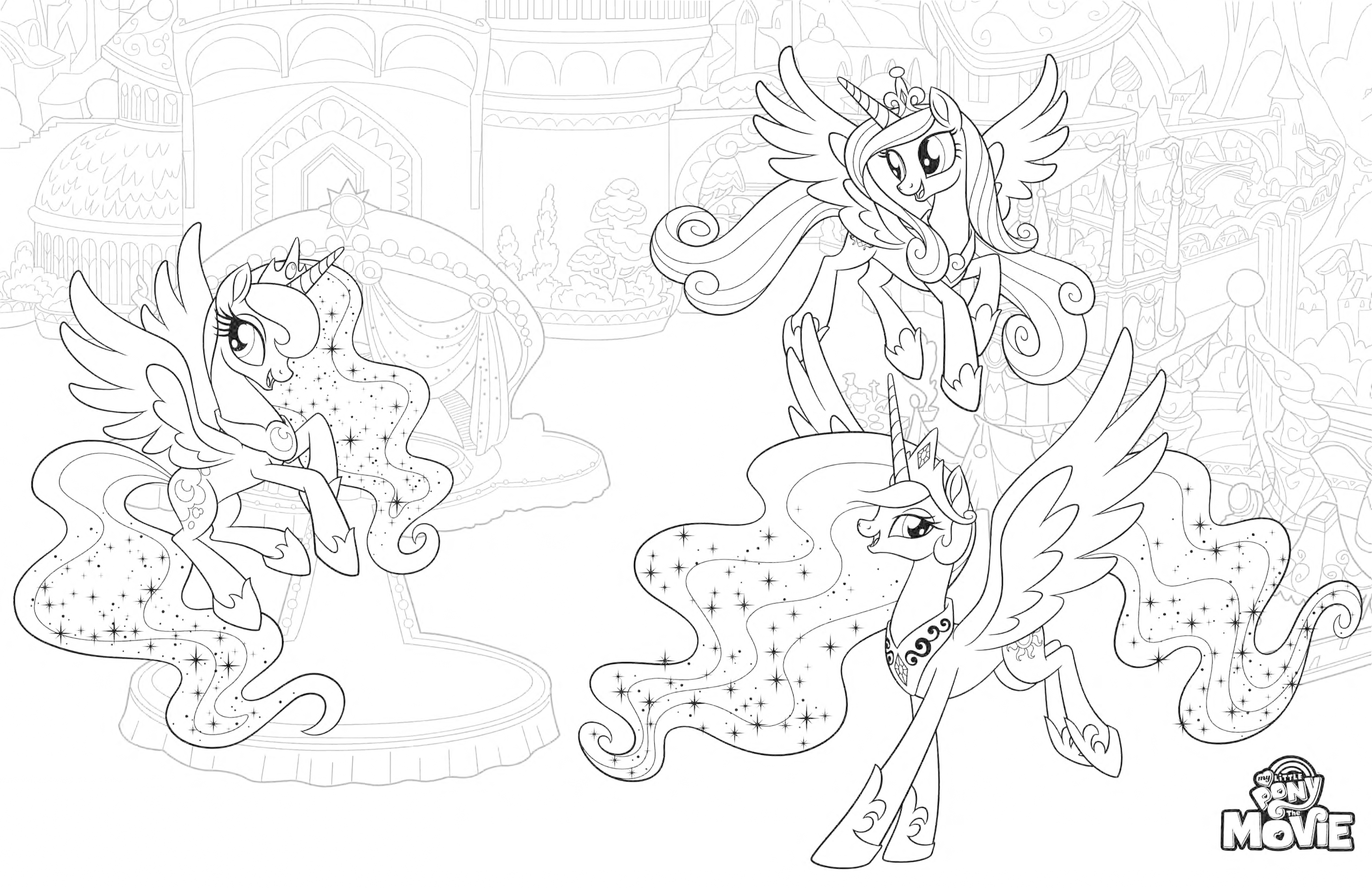 4000x2588 My Little Pony Coloring Pages Princess Luna And Celestia Copy My
