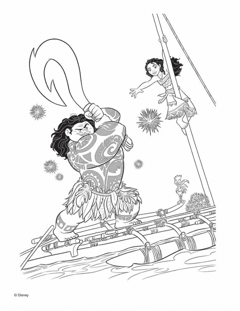 Moana And Maui Coloring Pages