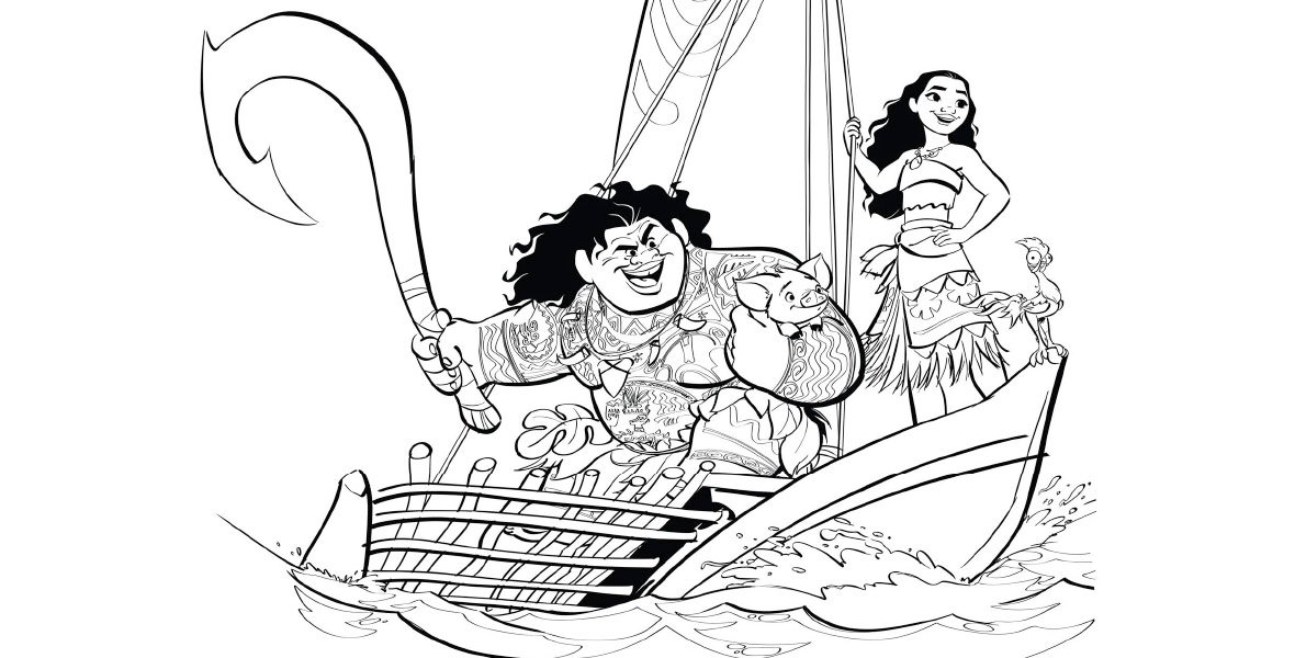 1180x600 Disney Moana Coloring Pages