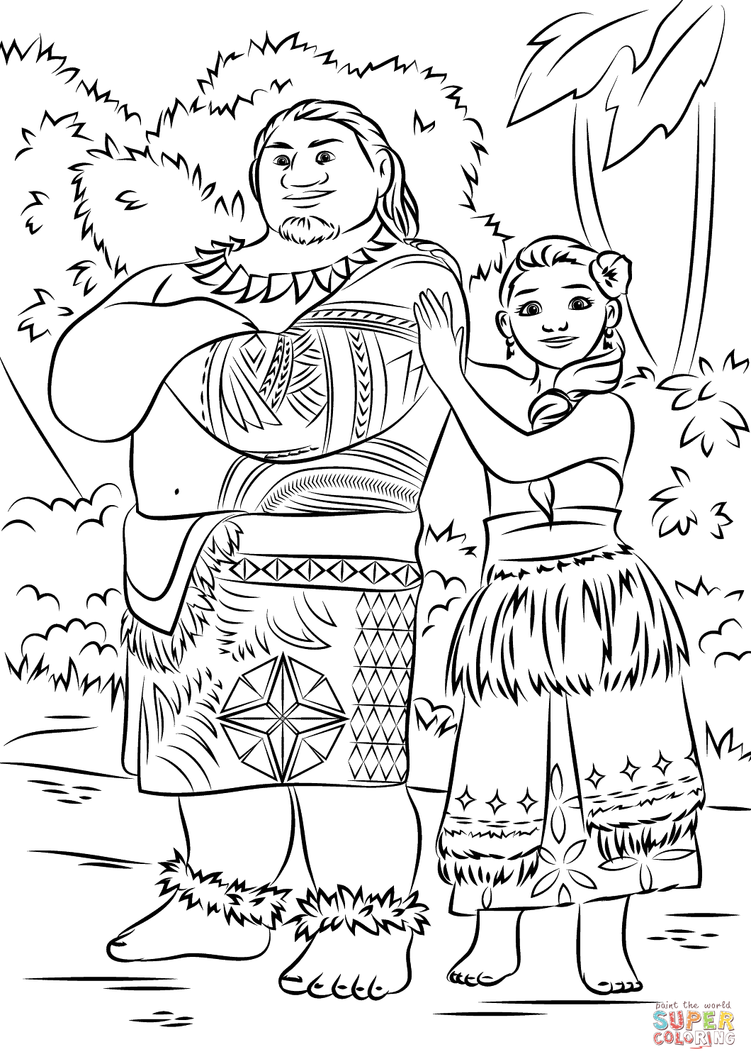 Tui And Sina From Moana Super Coloring Color Page Kids 1060x1500 Tui And Sina From Moana Super Coloring Color Page Kids