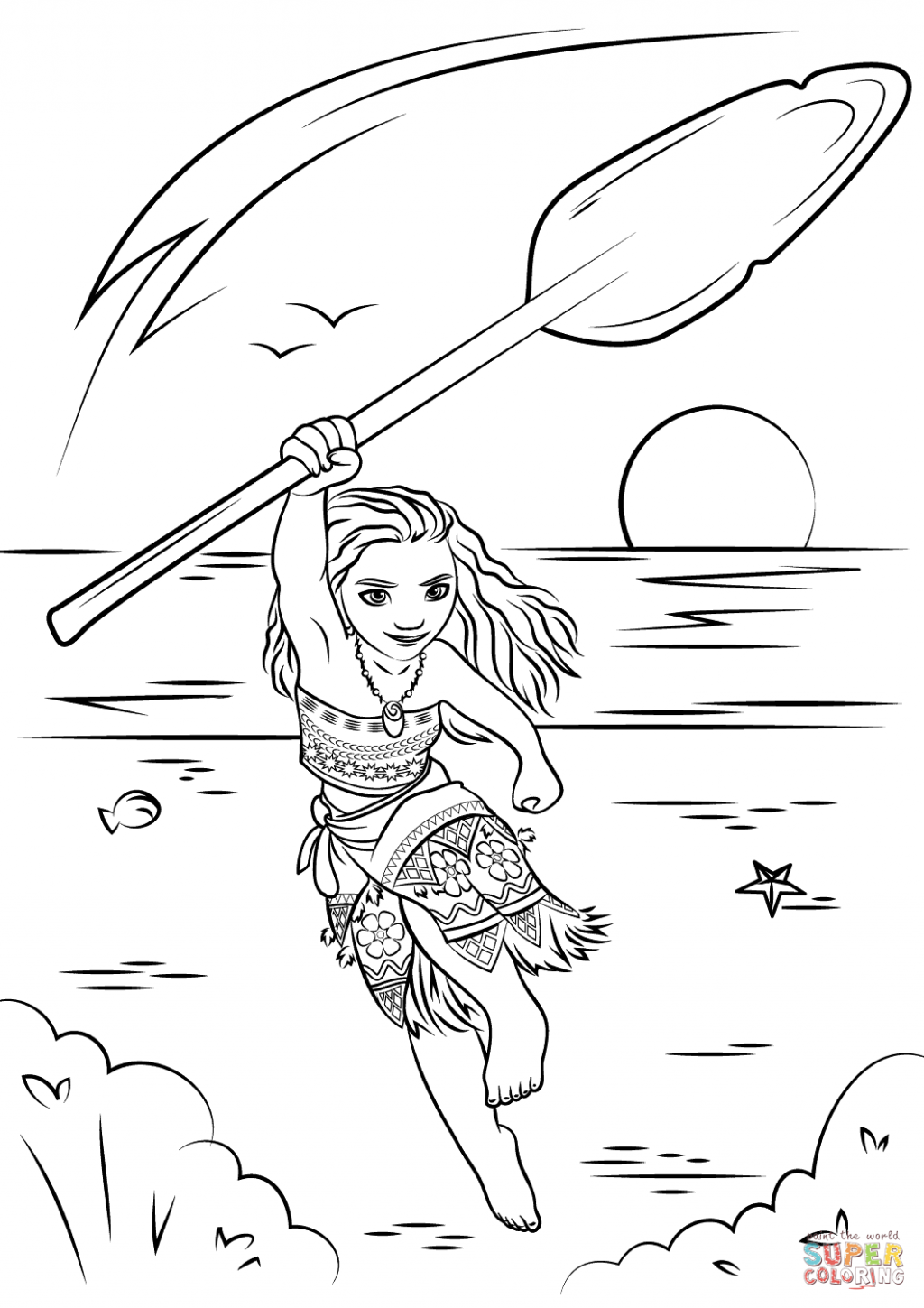 1024x1449 Moana Coloring Page Free Printable Pages Disney Pdf Picture Hd