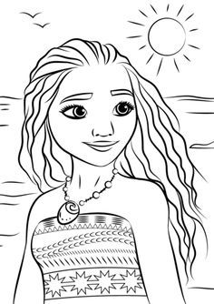 236x334 Princess Moana Portrait Coloring Page Rock Painting Ideas