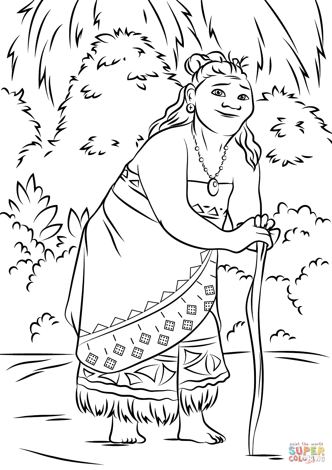 1060x1500 Gramma Tala From Moana Coloring Page Free Printable Coloring