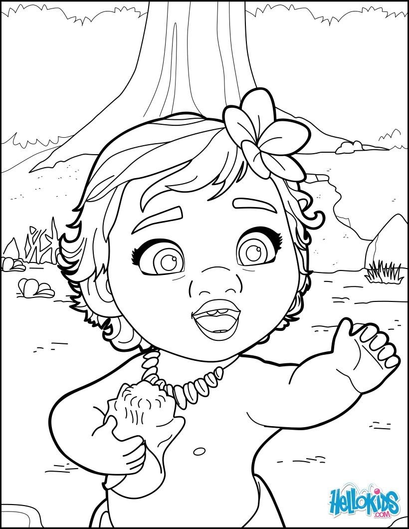 820x1060 Baby Moana Coloring Pages Printable Coloring For Kids 2018