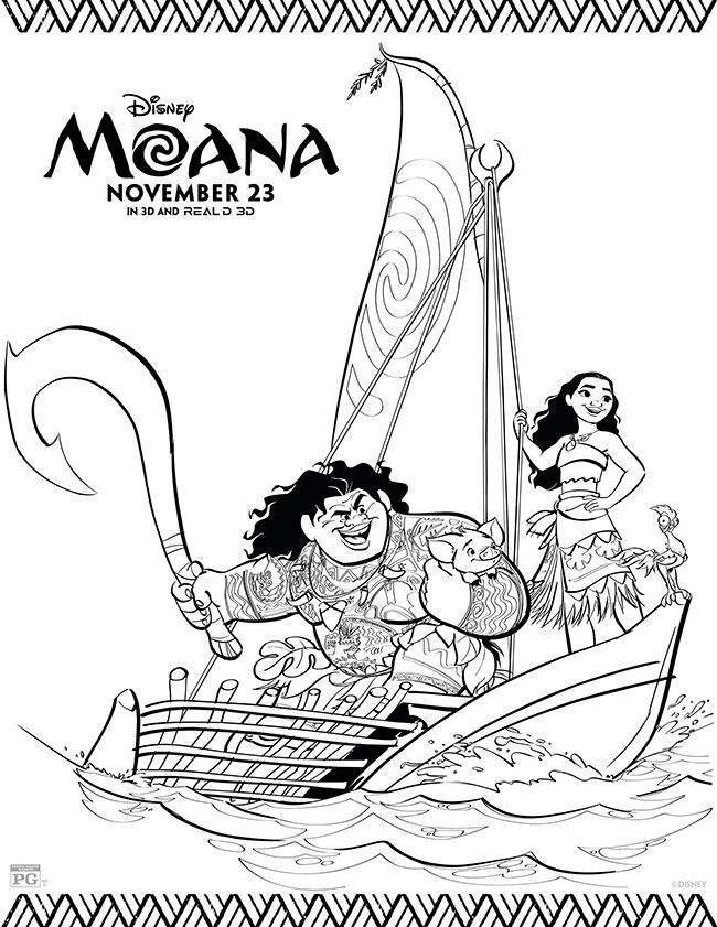 Moana Coloring Pages Para Colorear Y Colorear 650x841 Moana Coloring Pages Para Colorear Y Colorear
