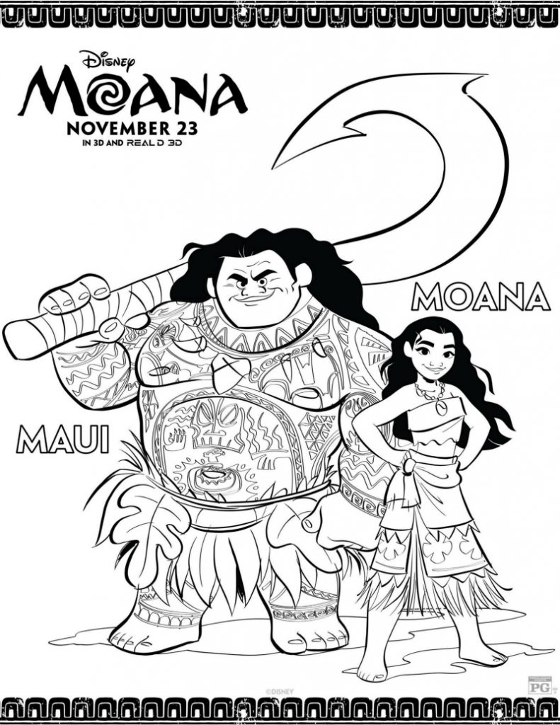 Disney Maui And Moana Coloring Page Mama Likes This 791x1024 Disney Maui And Moana Coloring Page Mama Likes This