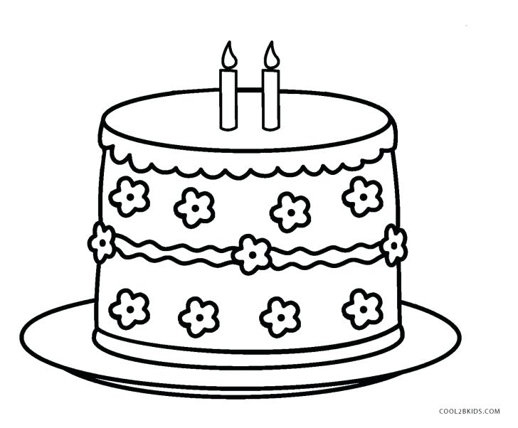 728x602 Coloring Page Birthday Cake Birthday Cake Coloring Pages