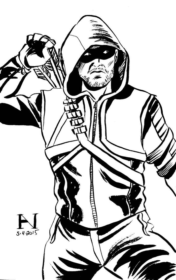 709x1128 Limited Green Arrow Coloring Pages With Wallpaper Mobile