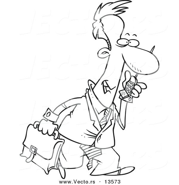 Cell Phone Coloring Page Vector Of A Cartoon Businessman Walking 600x620 Cell Phone Coloring Page Vector Of A Cartoon Businessman Walking