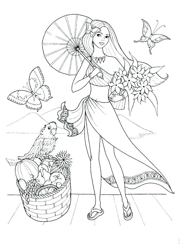 600x813 Fashion Coloring Pages Or Floral Fashion Old Fashion Barbie