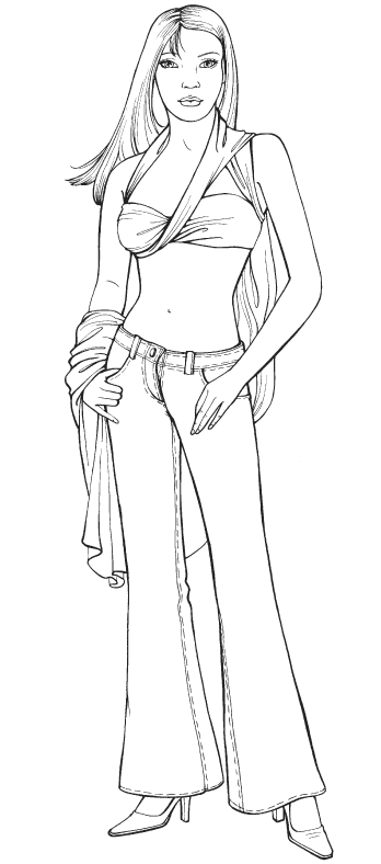 348x788 Fashion Model Coloring Page Amp Coloring Book