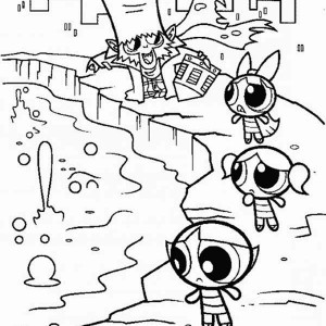 300x300 The Powerpuff Girls And Mojo Jojo Are Enemies Coloring Page