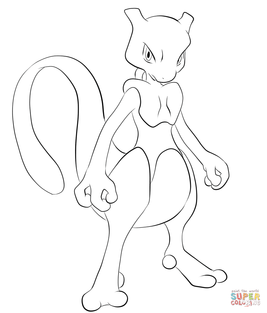 874x1024 150 Mewtwo Coloring Page