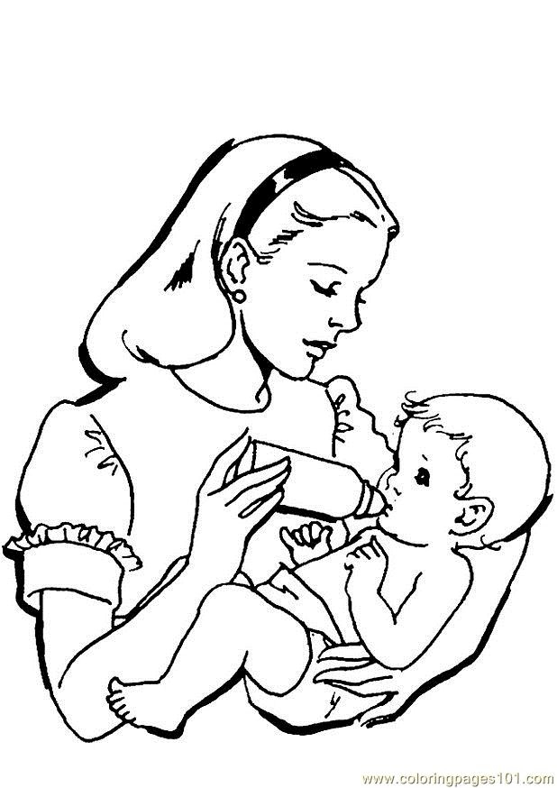 Mom And Baby Coloring Pages at GetColorings.com | Free printable ...