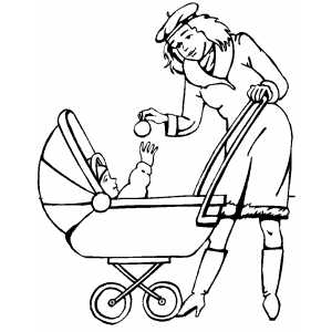 300x300 Mom Giving Ornament To Baby Coloring Page