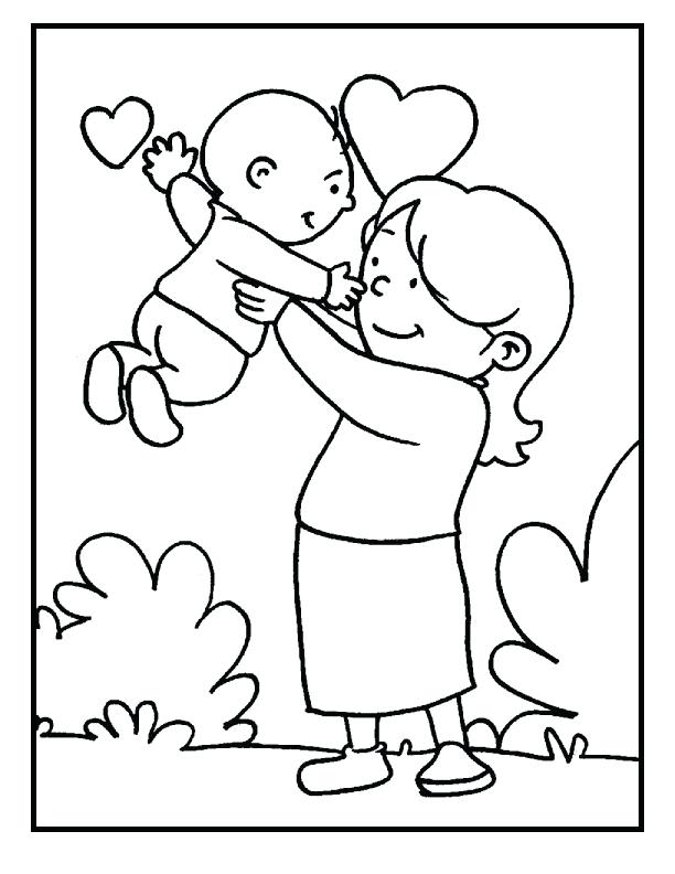 612x792 Mother And Baby Coloring Pages Mom And Baby Coloring Pages Baby