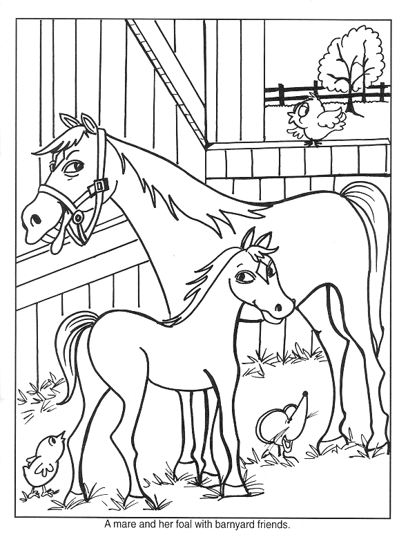 Happy Mom Horse Coloring Page 591x777 Happy Mom Horse Coloring Page